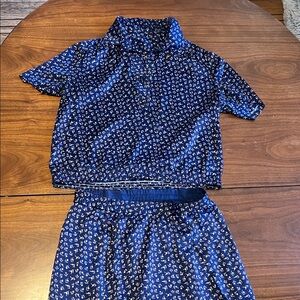 Satin Vintage Women’s Set (Blouse and Skirt)